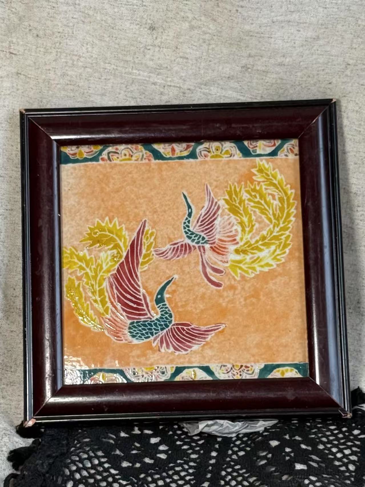 Twin Phoenixes – Glazed Ceramic Panel