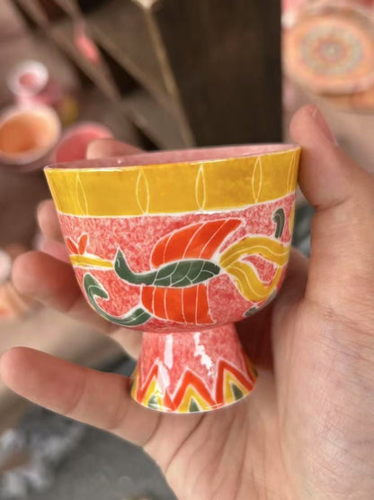Petite Footed Cup Series - Phoenix Scroll