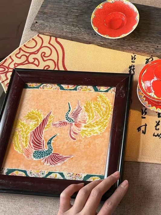 Twin Phoenixes – Glazed Ceramic Panel