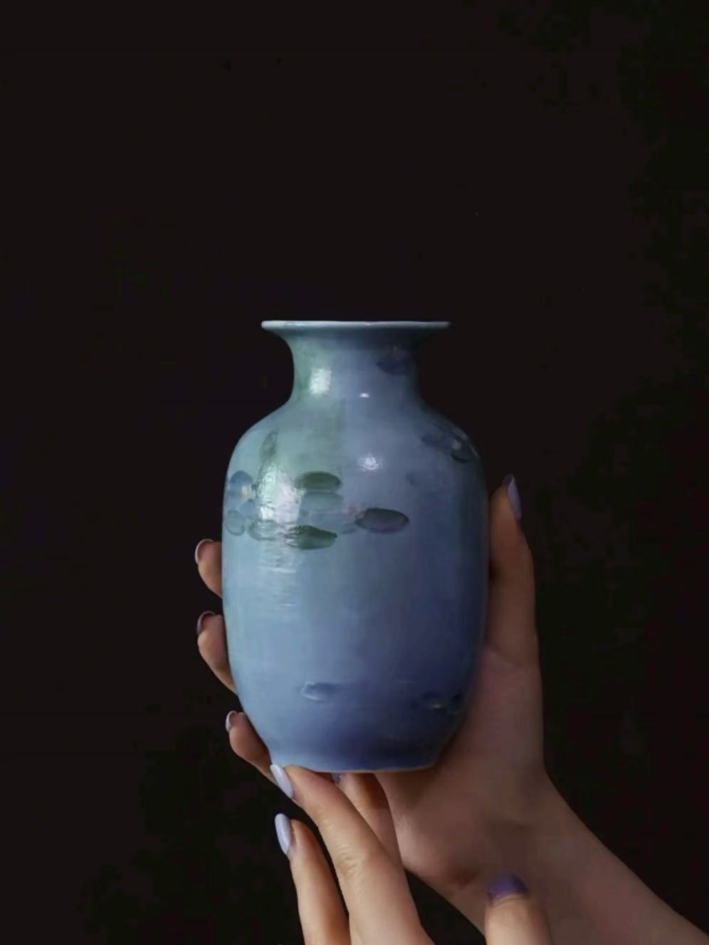 Hand-Painted Vase –  Monet Water Lilies