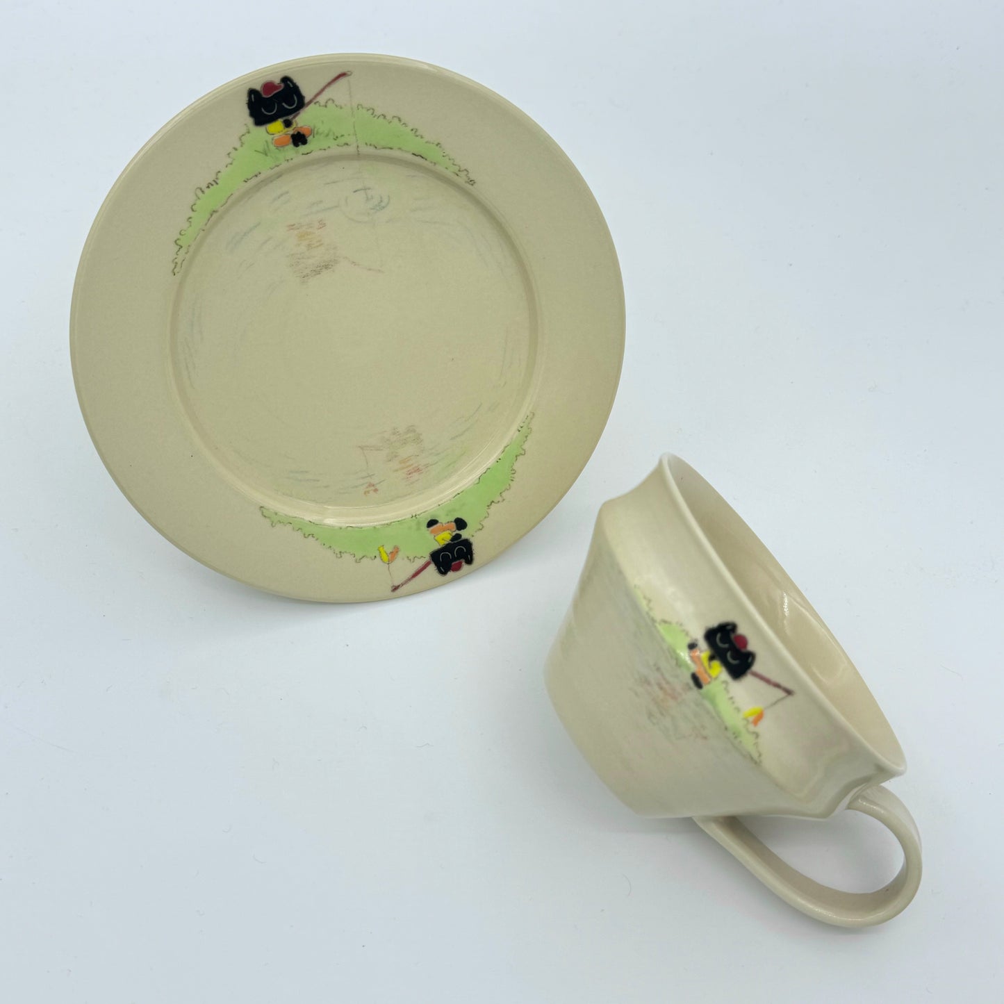 Fishing with Meow – Cup & Plate Set