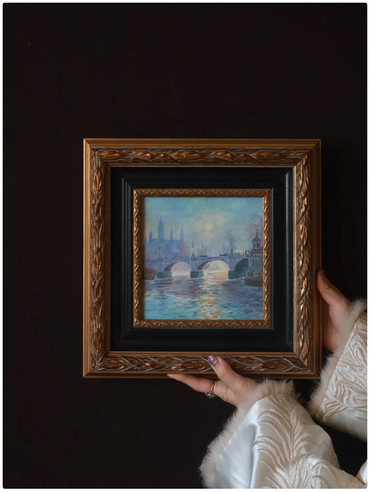 Hand-Painted Porcelain Panel  – Charing Cross Bridge, Fog by Monet