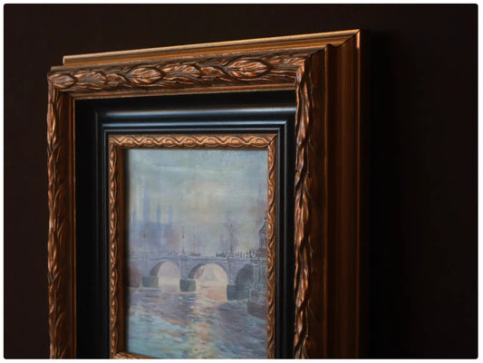Hand-Painted Porcelain Panel  – Charing Cross Bridge, Fog by Monet